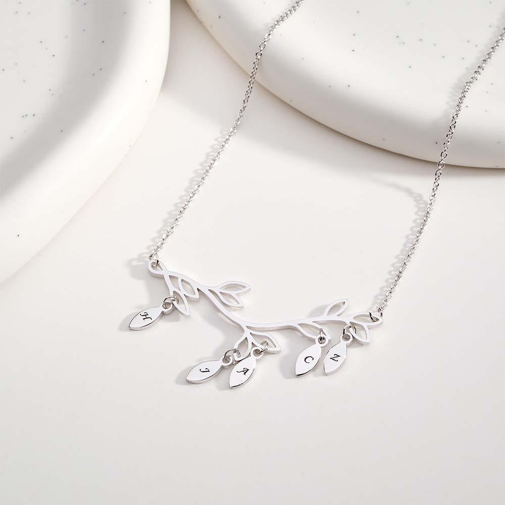 Collier Gravé Personnalisé Arbre Quantité Facultative Pendentif Cadeaux À La Mode Pour Elle - votrecollierprenomfr