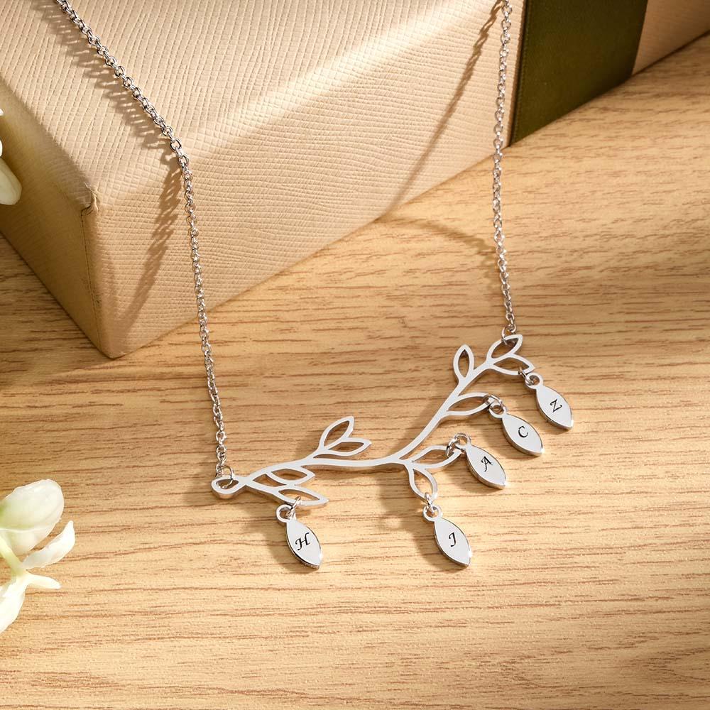 Collier Gravé Personnalisé Arbre Quantité Facultative Pendentif Cadeaux À La Mode Pour Elle - votrecollierprenomfr