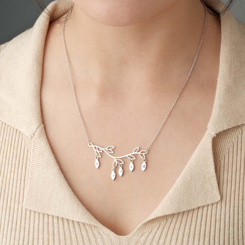 Collier Gravé Personnalisé Arbre Quantité Facultative Pendentif Cadeaux À La Mode Pour Elle - votrecollierprenomfr