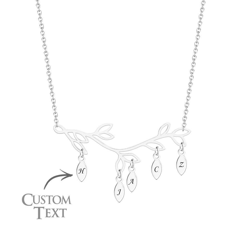 Collier Gravé Personnalisé Arbre Quantité Facultative Pendentif Cadeaux À La Mode Pour Elle - votrecollierprenomfr