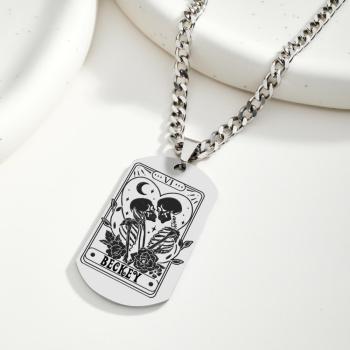 Collier Gravé Personnalisé En Acier Inoxydable, Cadeau Pour Couple - votrecollierprenomfr