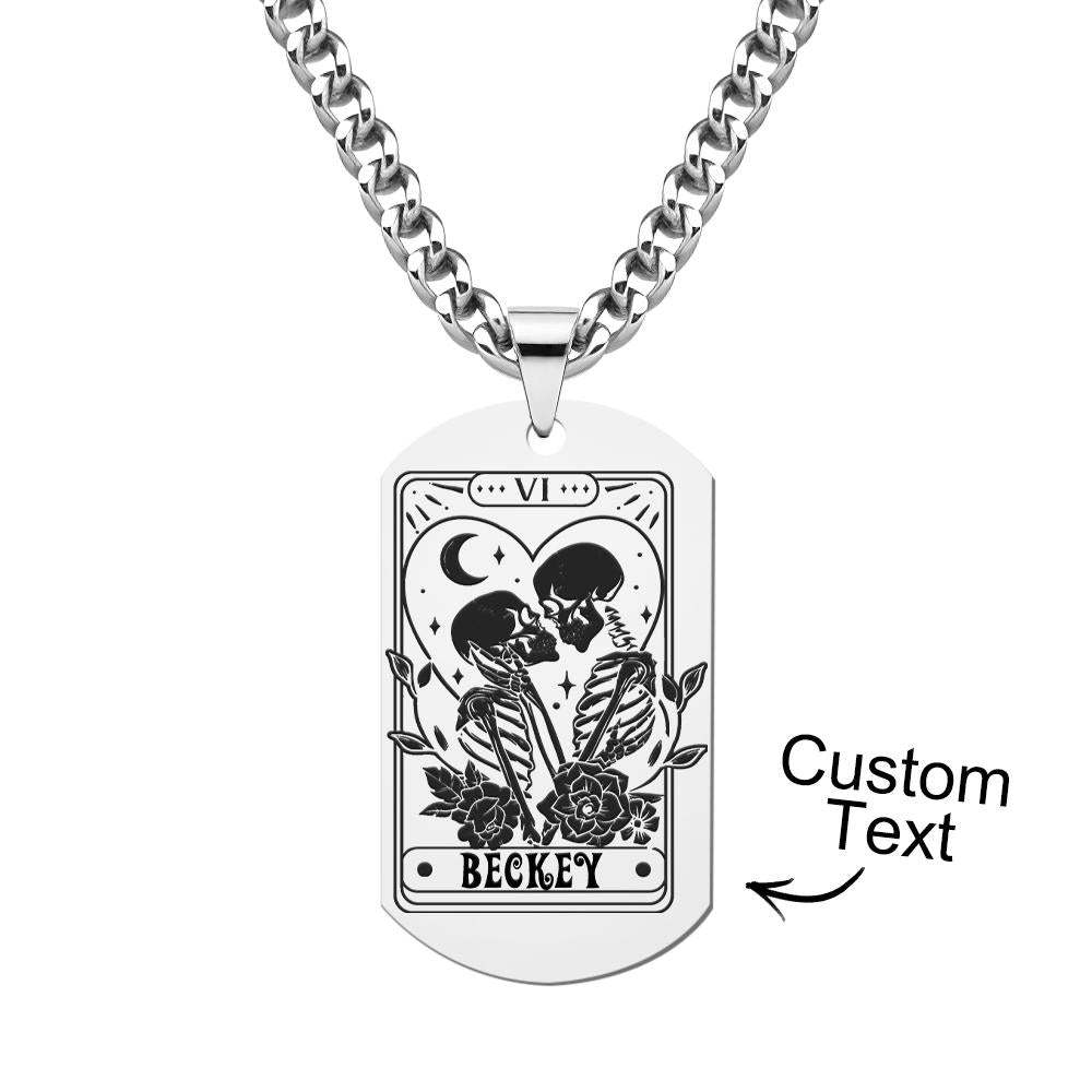 Collier Gravé Personnalisé En Acier Inoxydable, Cadeau Pour Couple - votrecollierprenomfr