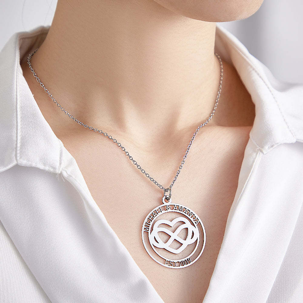 Collier Personnalisé Avec Nom D'amour Infini, Collier D'amour Éternel Personnalisé, Cadeau D'anniversaire De Saint-valentin - votrecollierprenomfr