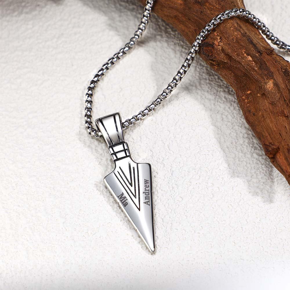 Collier Avec Nom Personnalisé, Point De Lance, Cadeau De Mode Pour Hommes - votrecollierprenomfr