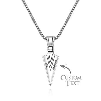 Collier Avec Nom Personnalisé, Point De Lance, Cadeau De Mode Pour Hommes - votrecollierprenomfr