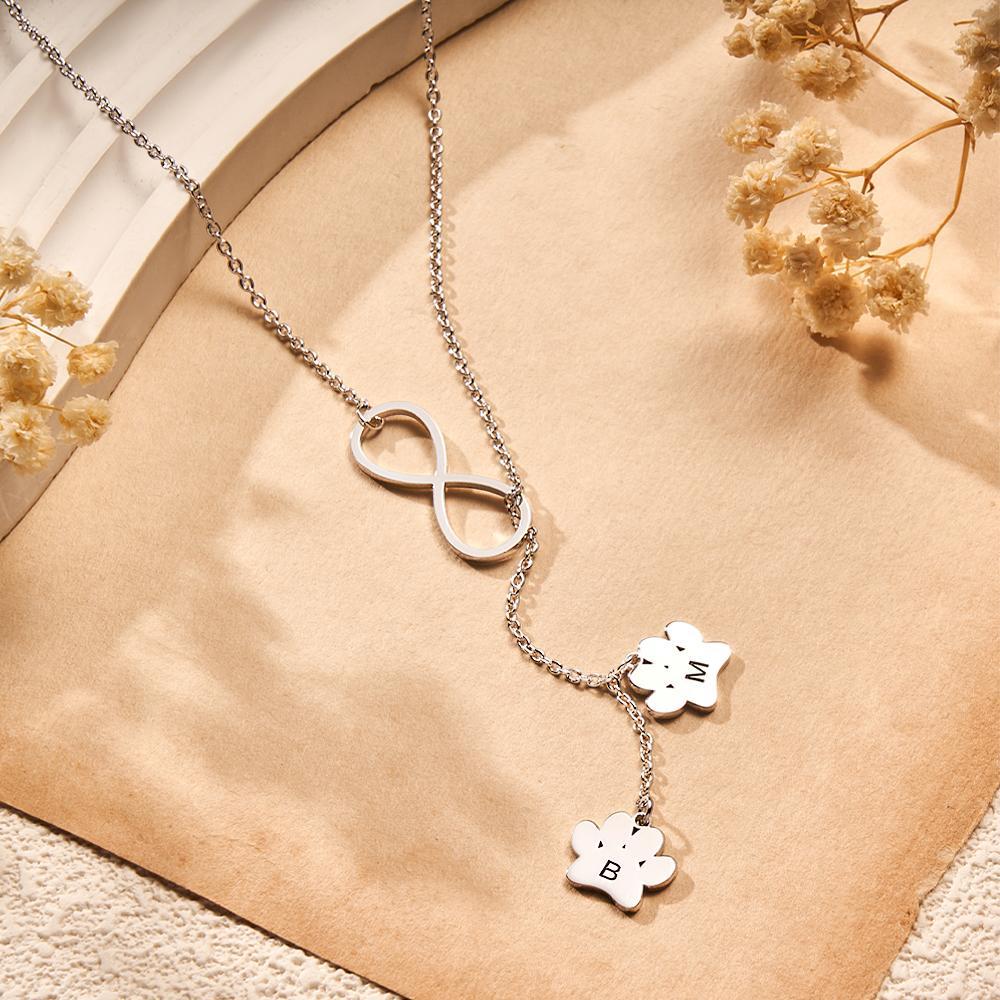 Collier Personnalisé Avec Initiales Et Lettres Imprimées Pattes, Pour Amoureux Des Animaux De Compagnie - votrecollierprenomfr