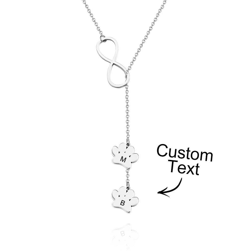 Collier Personnalisé Avec Initiales Et Lettres Imprimées Pattes, Pour Amoureux Des Animaux De Compagnie - votrecollierprenomfr