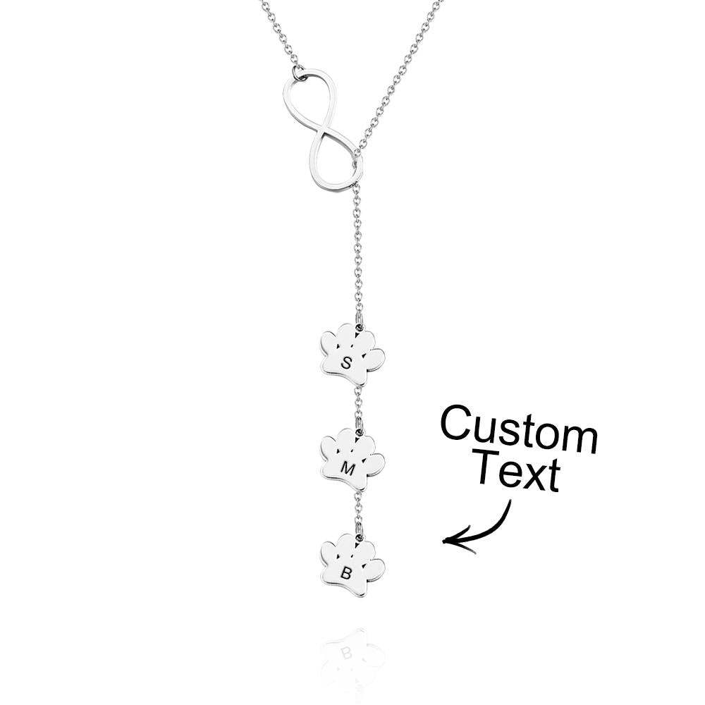 Collier Personnalisé Avec Initiales Et Lettres Imprimées Pattes, Pour Amoureux Des Animaux De Compagnie - votrecollierprenomfr