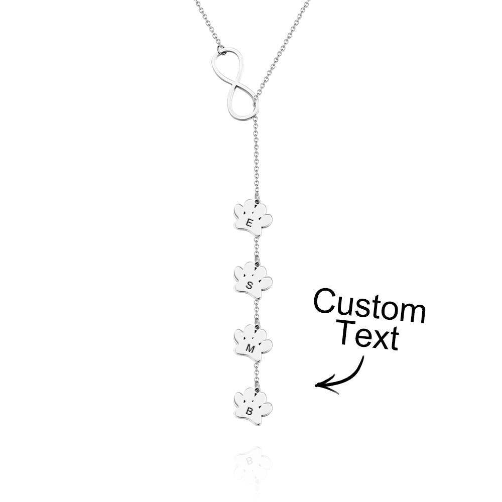 Collier Personnalisé Avec Initiales Et Lettres Imprimées Pattes, Pour Amoureux Des Animaux De Compagnie - votrecollierprenomfr