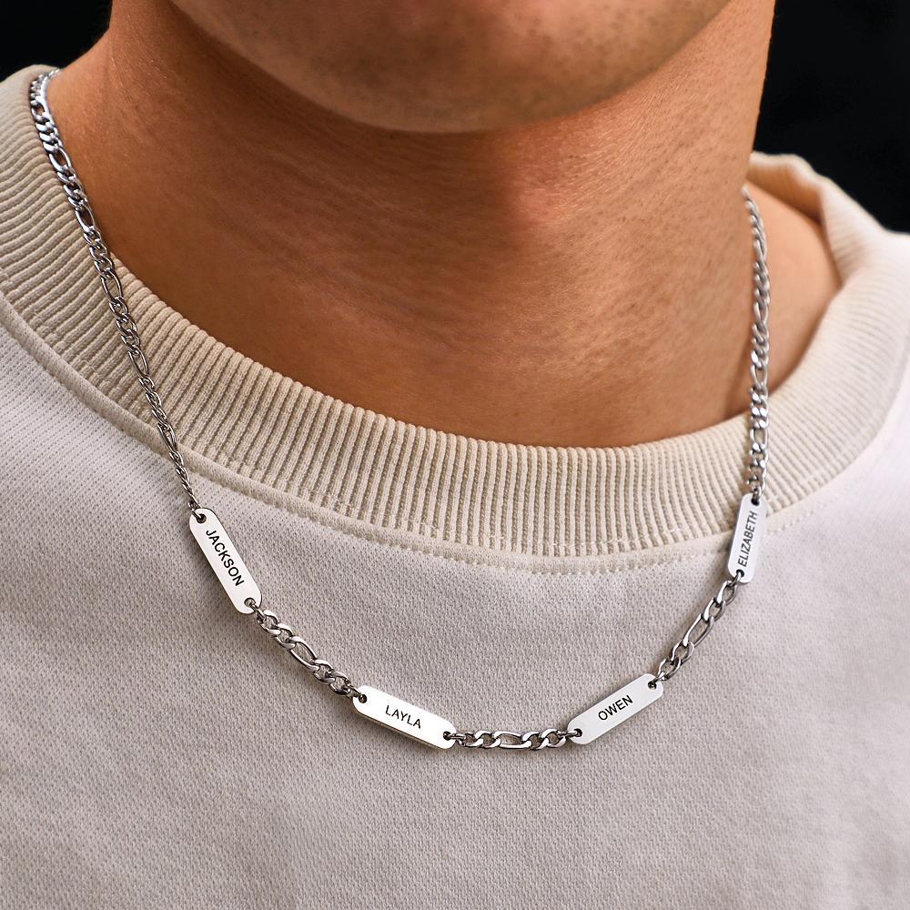 Collier Gravable, Chaîne En Acier Inoxydable À La Mode, Cadeaux Pour Hommes - votrecollierprenomfr