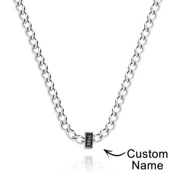 Chaîne À Maillons Cubains Gravable, Collier Avec Nom Personnalisé, Cadeau Pour Lui - votrecollierprenomfr