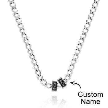 Chaîne À Maillons Cubains Gravable, Collier Avec Nom Personnalisé, Cadeau Pour Lui - votrecollierprenomfr