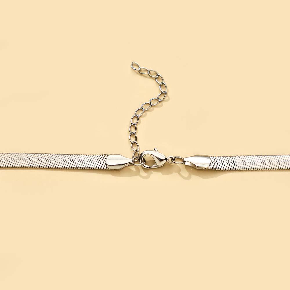 Collier De Chaîne À Chevrons Gravable Personnalisé Collier Personnalisé Avec Cadeau Texte Personnalisé Pour Elle - votrecollierprenomfr