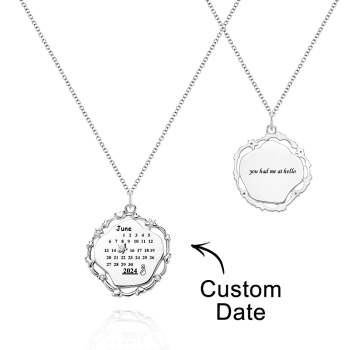 Collier Calendrier Personnalisé, Cadeau D'amour Commémoratif Créatif - votrecollierprenomfr