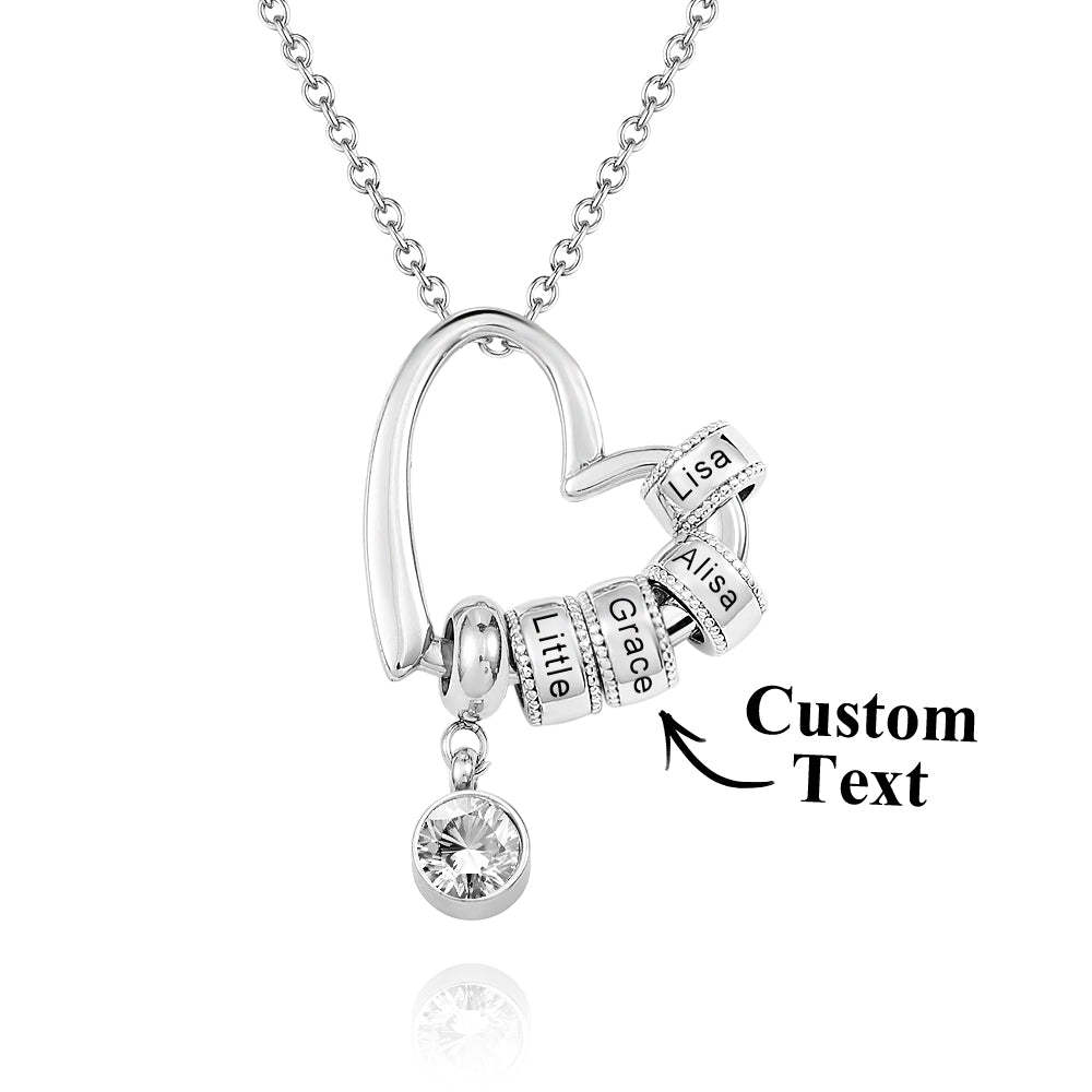 Collier Cœur Charmant Gravé Personnalisé, Cadeau D'amour Commémoratif Créatif - votrecollierprenomfr
