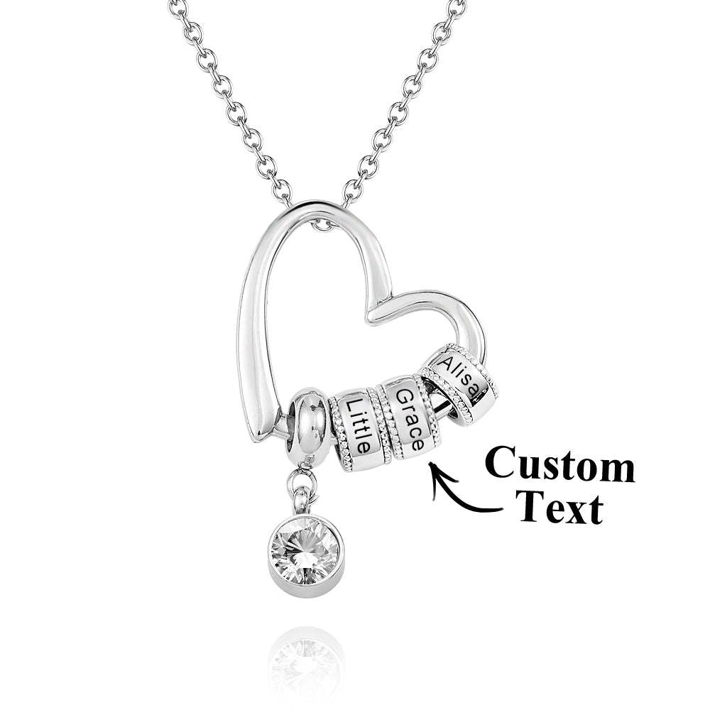 Collier Cœur Charmant Gravé Personnalisé, Cadeau D'amour Commémoratif Créatif - votrecollierprenomfr