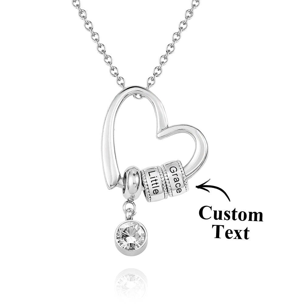 Collier Cœur Charmant Gravé Personnalisé, Cadeau D'amour Commémoratif Créatif - votrecollierprenomfr