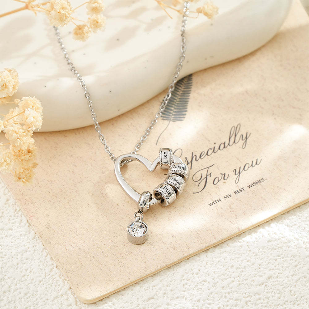 Collier Cœur Charmant Gravé Personnalisé, Cadeau D'amour Commémoratif Créatif - votrecollierprenomfr