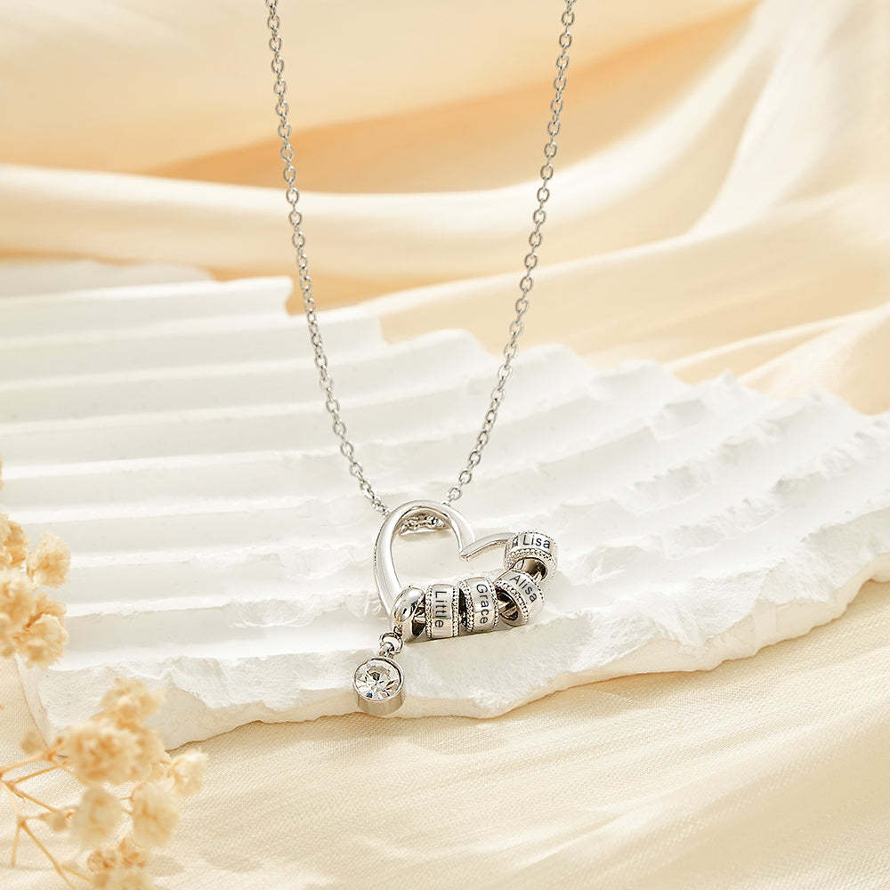 Collier Cœur Charmant Gravé Personnalisé, Cadeau D'amour Commémoratif Créatif - votrecollierprenomfr