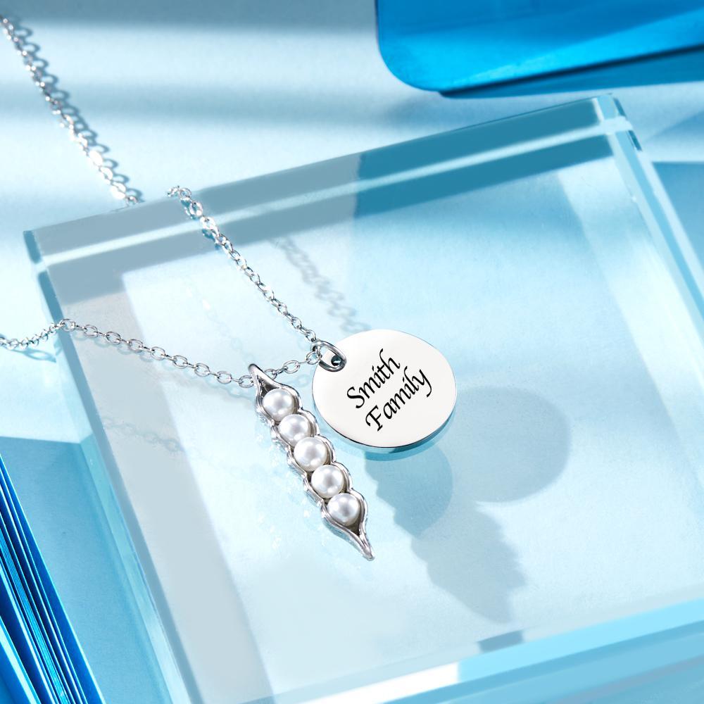 Peas In A Pod With Names Collier Personnalisé Gravé Pendentif Saint Valentin Cadeaux - votrecollierprenomfr