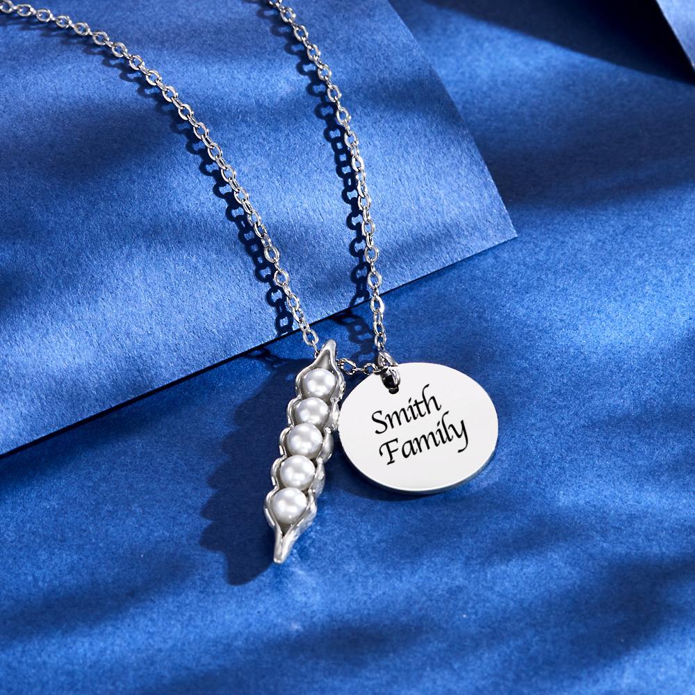 Peas In A Pod With Names Collier Personnalisé Gravé Pendentif Saint Valentin Cadeaux - votrecollierprenomfr