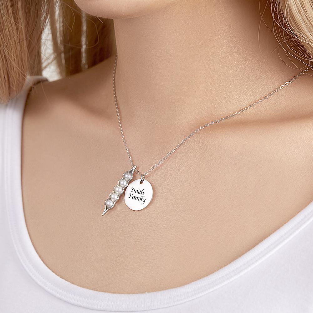 Peas In A Pod With Names Collier Personnalisé Gravé Pendentif Saint Valentin Cadeaux - votrecollierprenomfr