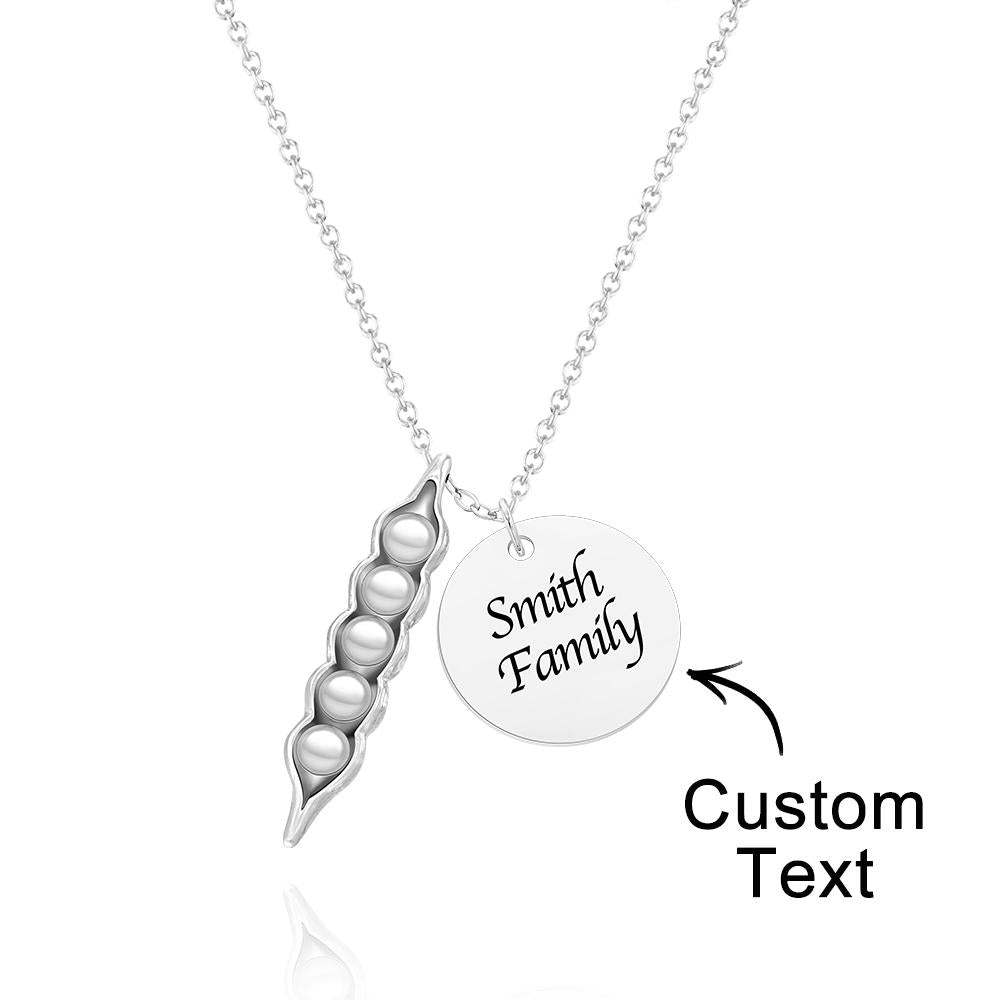 Peas In A Pod With Names Collier Personnalisé Gravé Pendentif Saint Valentin Cadeaux - votrecollierprenomfr