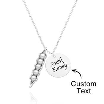 Peas In A Pod With Names Collier Personnalisé Gravé Pendentif Saint Valentin Cadeaux - votrecollierprenomfr
