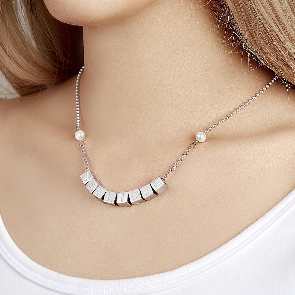 Collier Gravé Personnalisé Pendentif Carré Cadeaux Homme Simple - votrecollierprenomfr