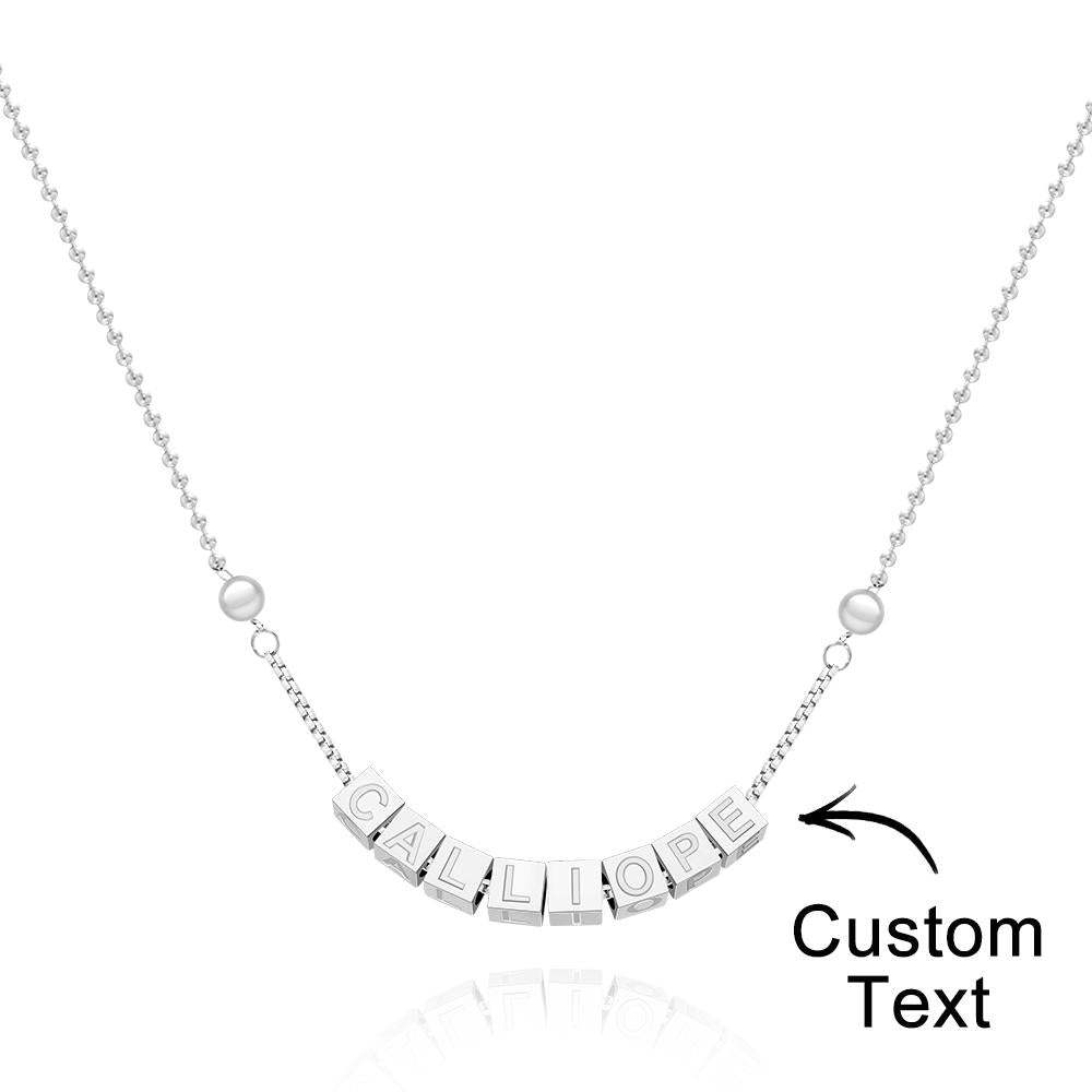 Collier Gravé Personnalisé Pendentif Carré Cadeaux Homme Simple - votrecollierprenomfr