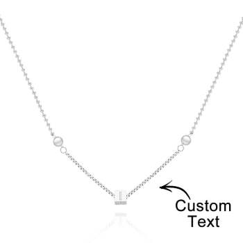 Collier Gravé Personnalisé Pendentif Carré Cadeaux Homme Simple - votrecollierprenomfr