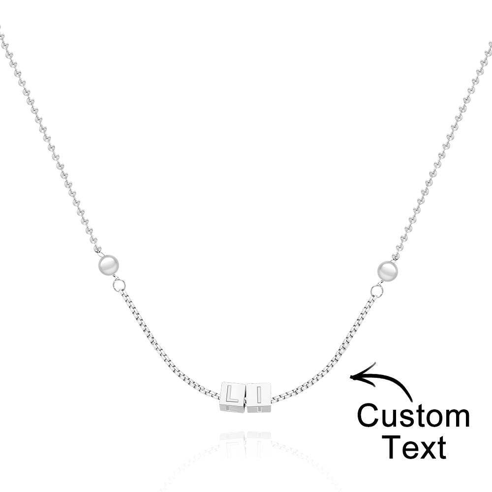 Collier Gravé Personnalisé Pendentif Carré Cadeaux Homme Simple - votrecollierprenomfr