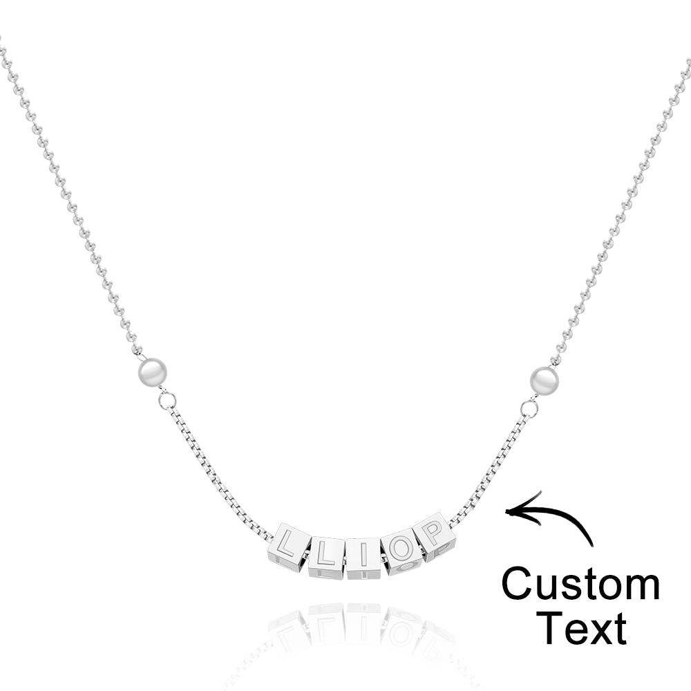 Collier Gravé Personnalisé Pendentif Carré Cadeaux Homme Simple - votrecollierprenomfr