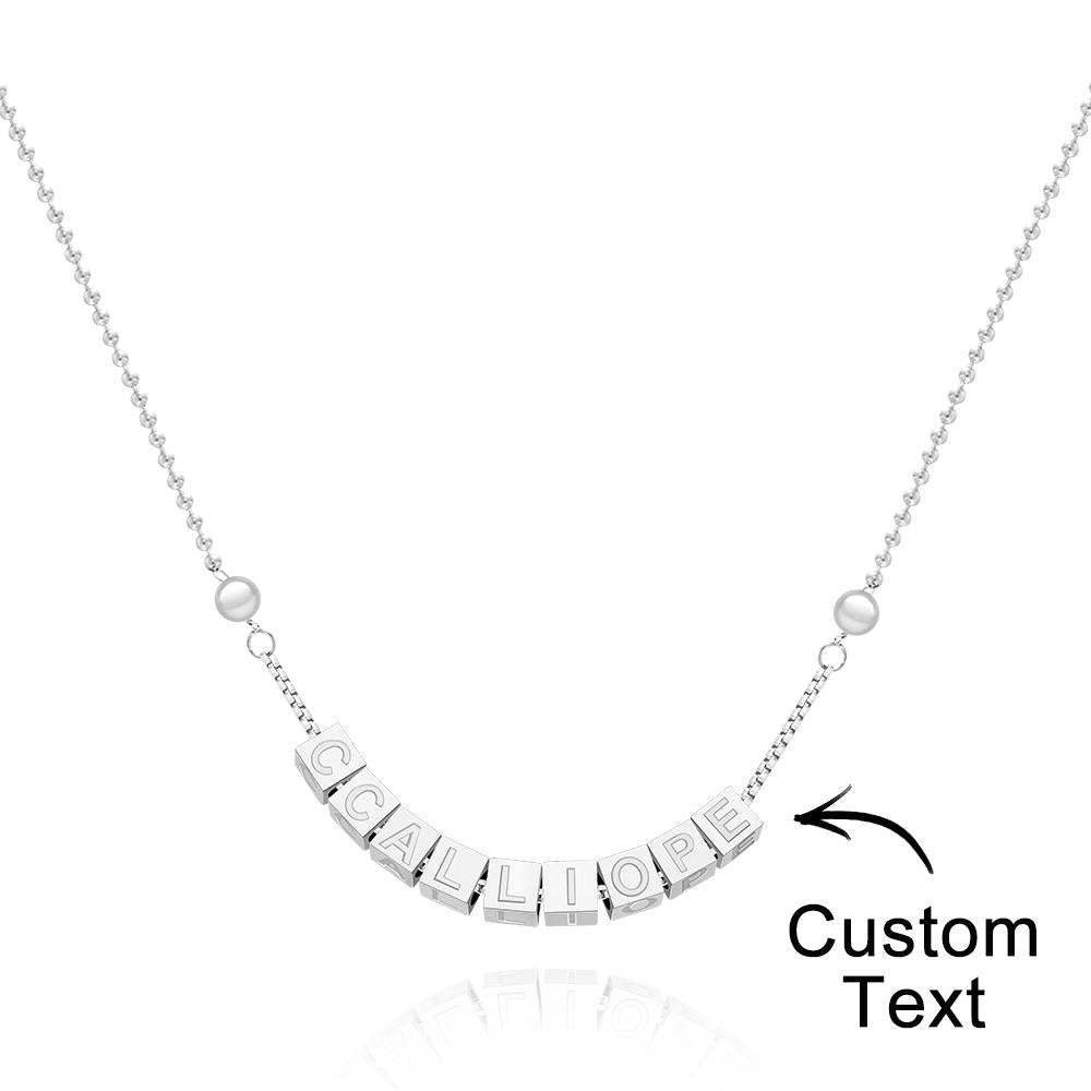 Collier Gravé Personnalisé Pendentif Carré Cadeaux Homme Simple - votrecollierprenomfr