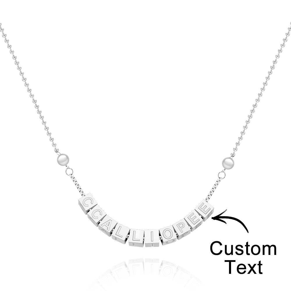 Collier Gravé Personnalisé Pendentif Carré Cadeaux Homme Simple - votrecollierprenomfr