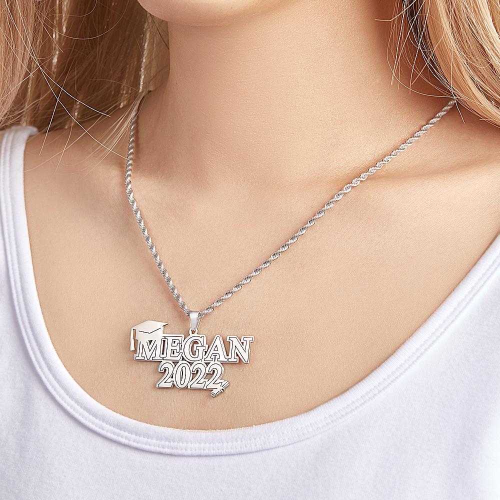 Collier Gravé Personnalisé Graduation Nom Collier Cadeau De Graduation Créatif - votrecollierprenomfr