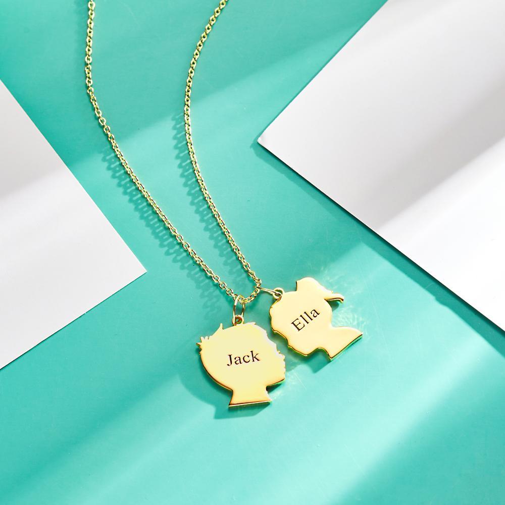 Collier Gravé Personnalisé Silhouette Cadeaux Uniques - votrecollierprenomfr