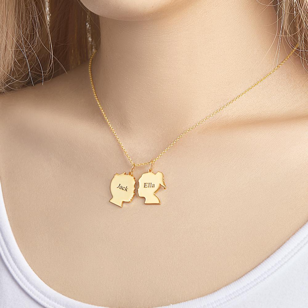 Collier Gravé Personnalisé Silhouette Cadeaux Uniques - votrecollierprenomfr