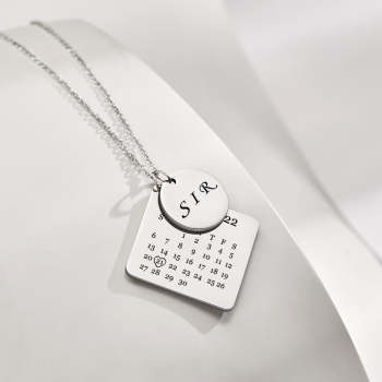 Collier Gravé Personnalisé Calendrier De Date Personnalisé Cadeaux Commémoratifs - votrecollierprenomfr