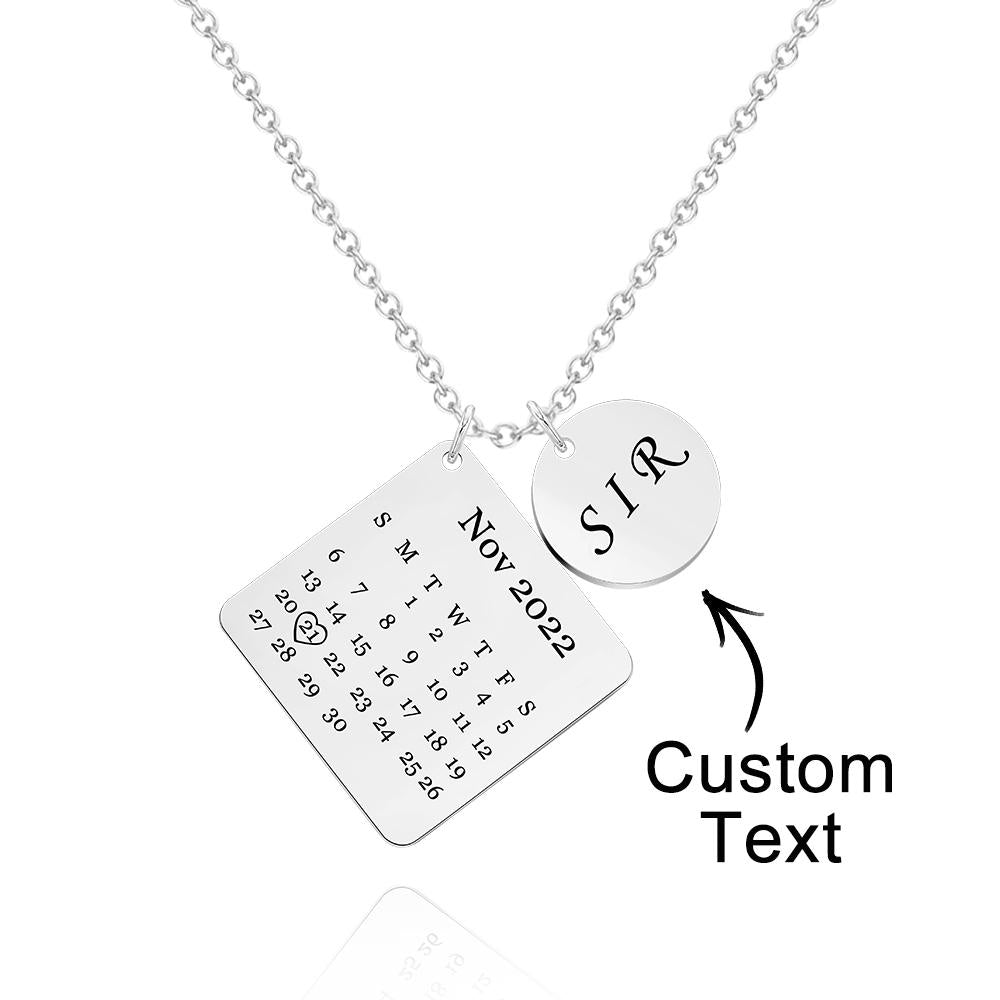 Collier Gravé Personnalisé Calendrier De Date Personnalisé Cadeaux Commémoratifs