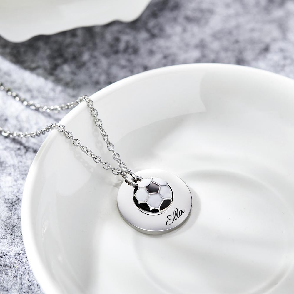 Collier Gravé Personnalisé Football Sport Cadeaux Créatifs - votrecollierprenomfr