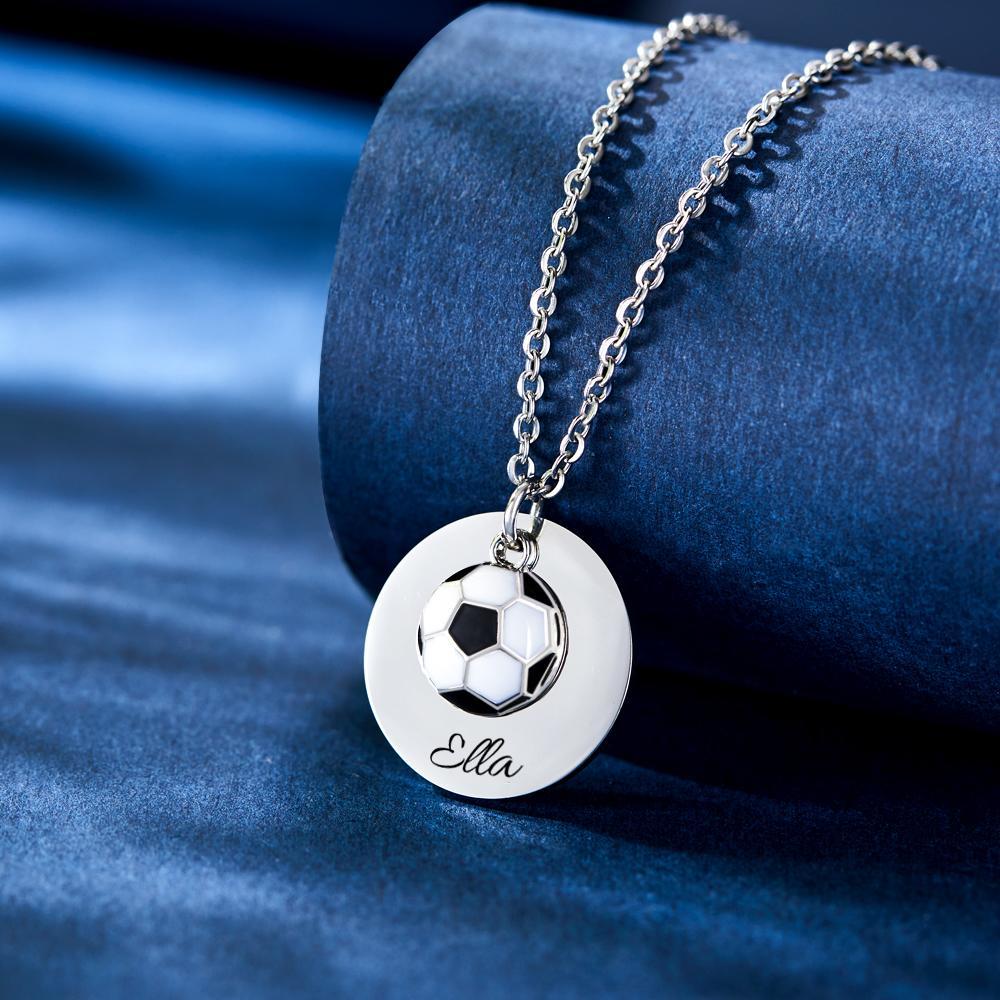 Collier Gravé Personnalisé Football Sport Cadeaux Créatifs - votrecollierprenomfr