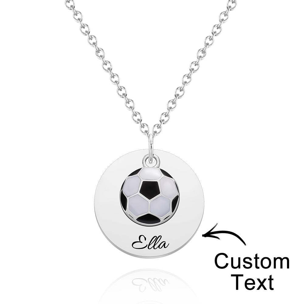 Collier Gravé Personnalisé Football Sport Cadeaux Créatifs - votrecollierprenomfr