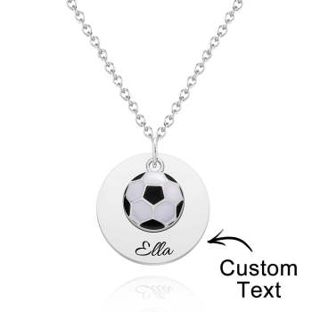 Collier Gravé Personnalisé Football Sport Cadeaux Créatifs - votrecollierprenomfr