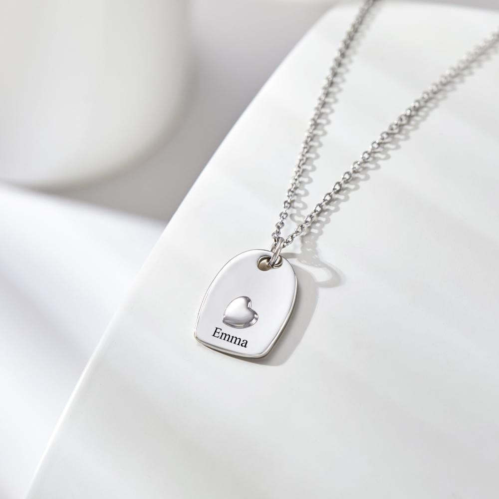 Collier Gravé Personnalisé Collier Assorti Coeur Ensemble Cadeau Romantique Pour Couple - votrecollierprenomfr