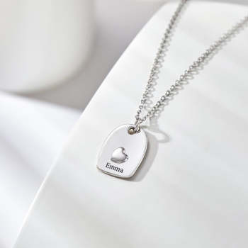 Collier Gravé Personnalisé Collier Assorti Coeur Ensemble Cadeau Romantique Pour Couple - votrecollierprenomfr