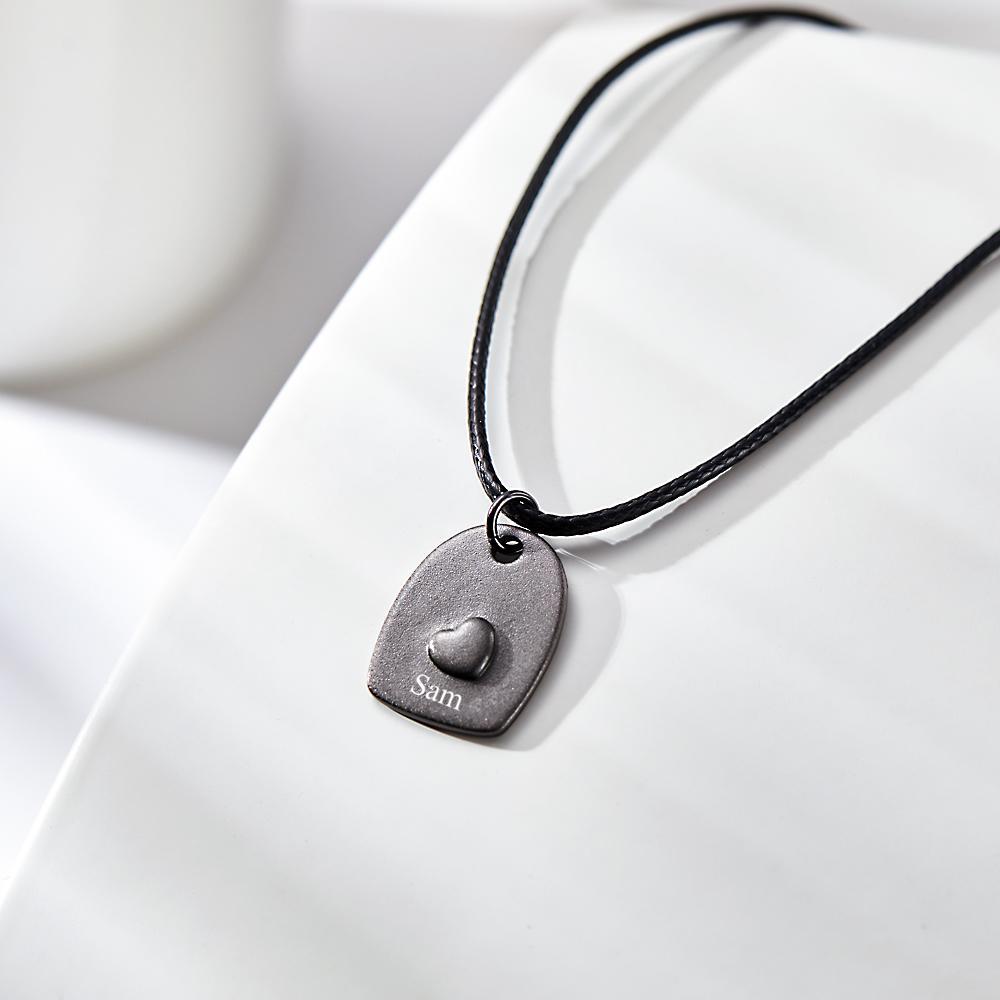 Collier Gravé Personnalisé Collier Assorti Coeur Ensemble Cadeau Romantique Pour Couple - votrecollierprenomfr