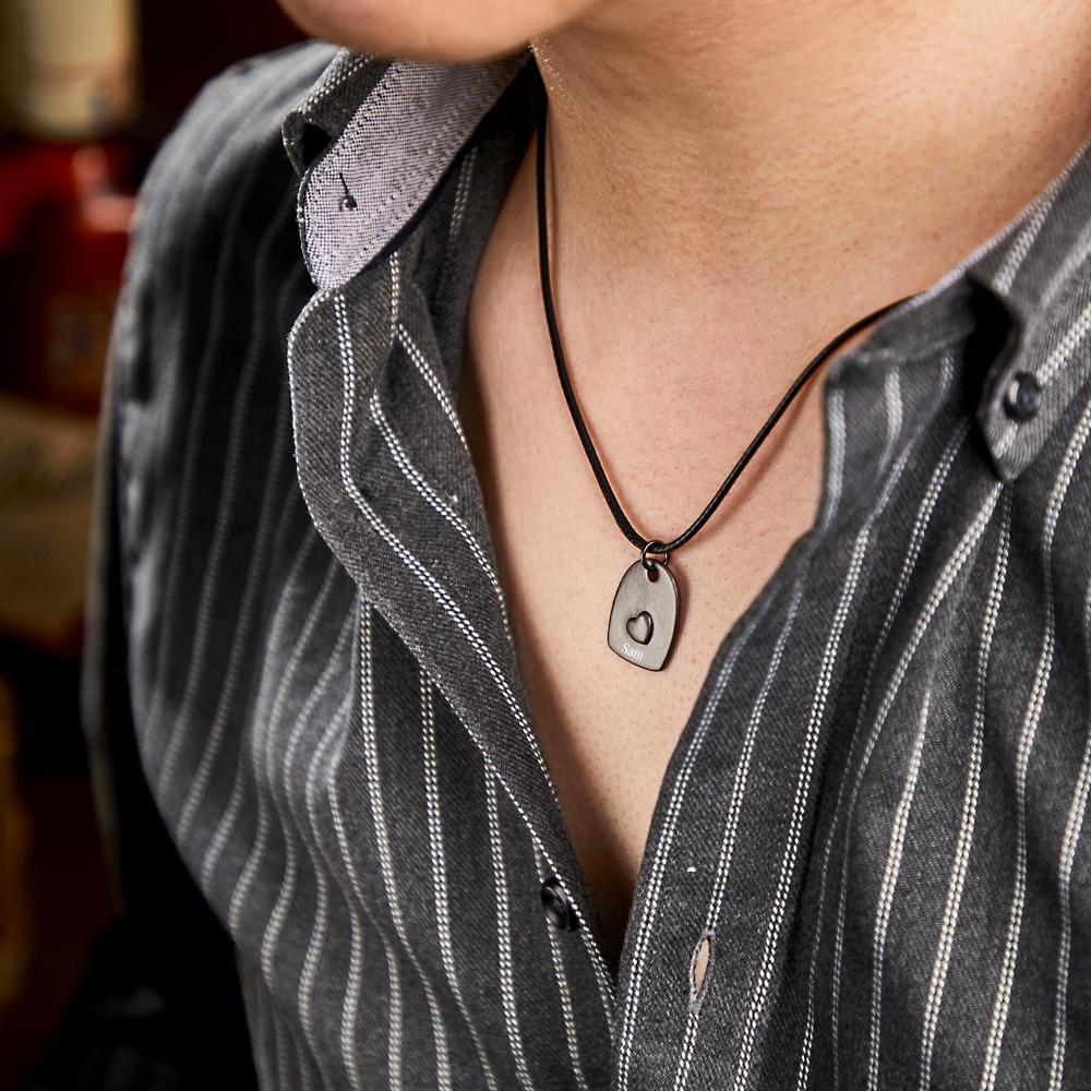 Collier Gravé Personnalisé Collier Assorti Coeur Ensemble Cadeau Romantique Pour Couple - votrecollierprenomfr