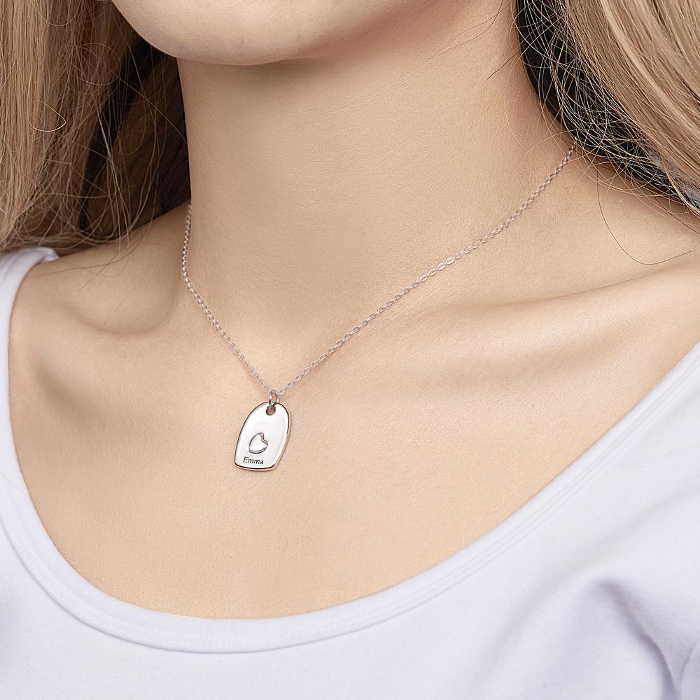 Collier Gravé Personnalisé Collier Assorti Coeur Ensemble Cadeau Romantique Pour Couple - votrecollierprenomfr