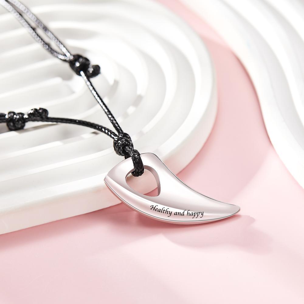 Collier Gravé Personnalisé Collier Pendentif Dents De Loup Cadeau Pour Homme - votrecollierprenomfr